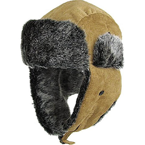 

Corduroy Aviator Trapper hat Trooper Ear Flaps Ushanka Eskimo Bomber Russian Warm Winter Cold (One Size, Corduroy Khaki)