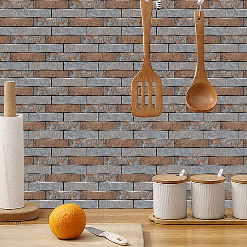 

imitation retro ceramic tile kitchen stickers waterproof and putty coffee block sheet self-adhesive decorative wall stickers 15cm30cm6pcs