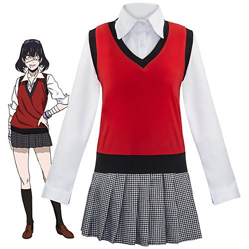 

Inspired by Kakegurui / Compulsive Gambler Ikishima Midari Anime Cosplay Costumes Japanese Cosplay Suits School Uniforms Vest Blouse Skirt For Women's