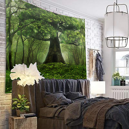 

Wall Tapestry Art Decor Blanket Curtain Hanging Home Bedroom Living Room Decoration Forest View