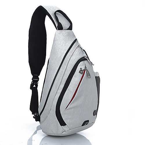 

large capacity men polyester fibre waterproof casual crossbody bag outdoor chest bag