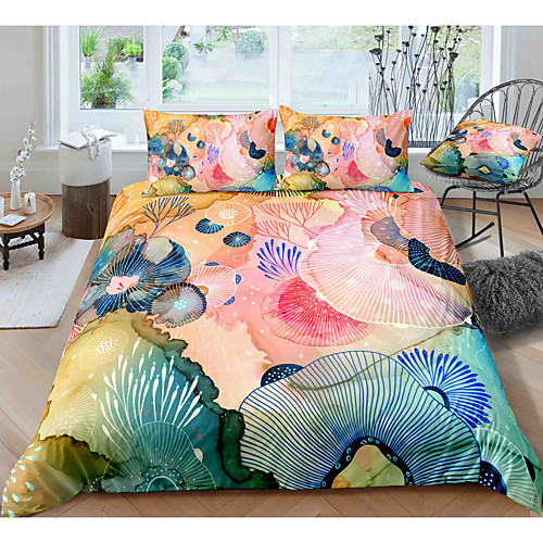 

Dream Flower 3-Piece Duvet Cover Set Hotel Bedding Sets Comforter Cover with Soft Lightweight Microfiber, Include 1 Duvet Cover, 2 Pillowcases for Double/Queen/King(1 Pillowcase for Twin/Single)