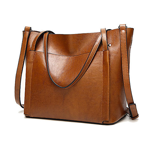 

women oil leather tote handbags vintage shoulder bags capacity crossbody bags