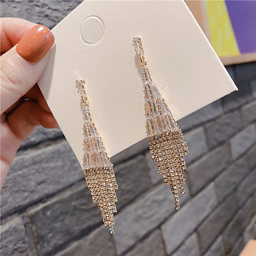 

Women's Clear Cubic Zirconia Hoop Earrings Geometrical Happy Stylish Simple Earrings Jewelry Gold / Silver For Daily Prom