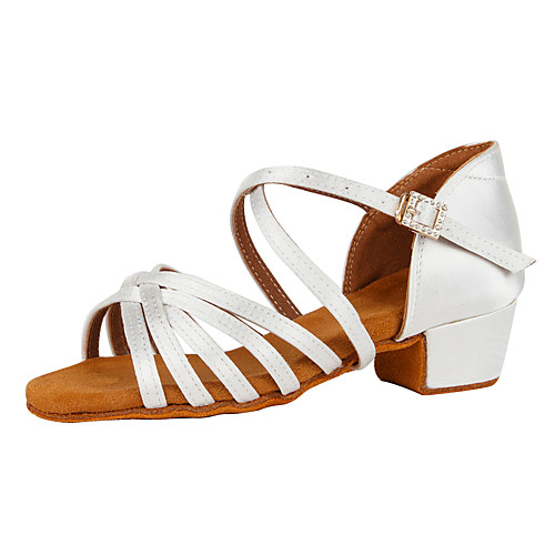 

Women's Latin Shoes Heel Cuban Heel Dark Brown White Black