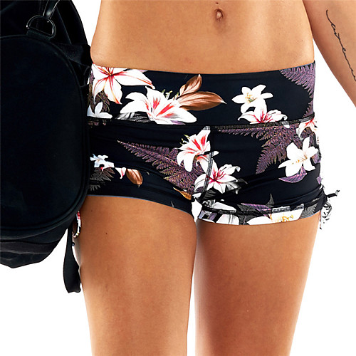 

Women's Stylish Casual / Sporty Breathable Comfort Sports Gym Shorts Pants Graphic Floral Short Sporty Print Black