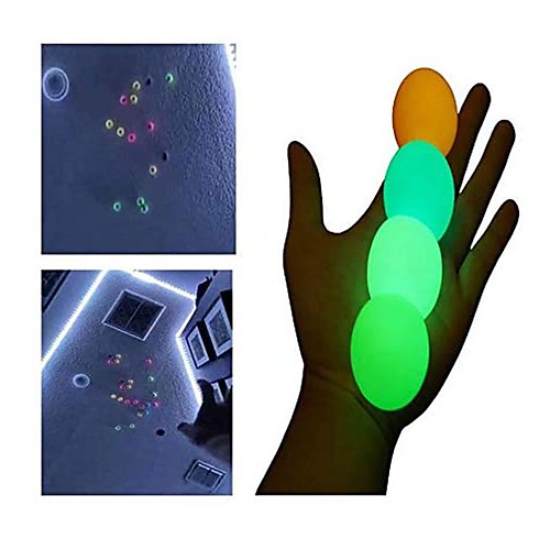 

Sensory Fidget Toy Sticky Ceiling Balls Stress Reliever 4 pcs Glow in the Dark Luminescent Silicone For Kid's Adults' Boys and Girls