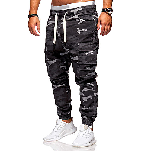 

Men's Cargo Daily Pants Tactical Cargo Pants Camouflage Full Length Black