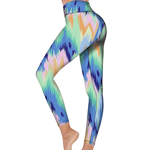 

21Grams Women's High Waist Yoga Pants Cropped Leggings Tummy Control Butt Lift Breathable Green Fitness Gym Workout Running Winter Sports Activewear High Elasticity