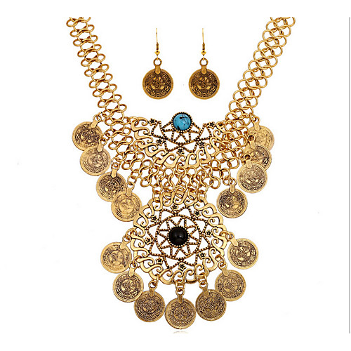 

Women's Turquoise Jewelry Set Classic Flower Fashion Earrings Jewelry Gold For Anniversary Street Gift Festival 1 set