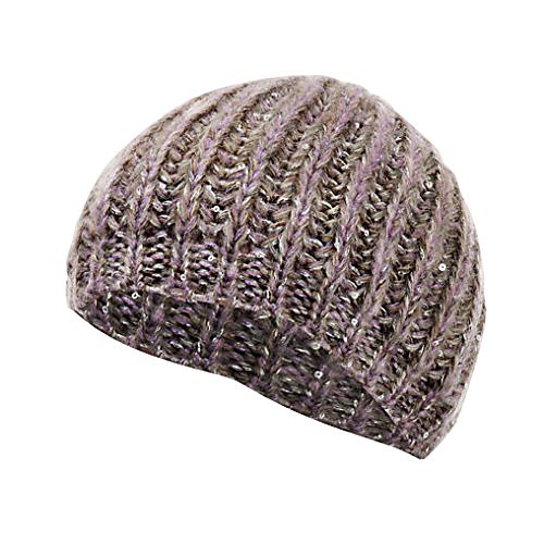 

Womens/Ladies Winter Cable Hat with Sequin Detail (One Size) (Purple Knit)