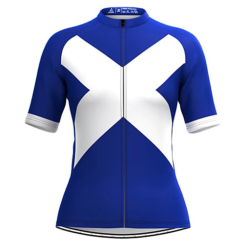 

Women's Short Sleeve Cycling Jersey Blue / White Patchwork Bike Top Mountain Bike MTB Road Bike Cycling Breathable Quick Dry Sports Clothing Apparel / Stretchy / Athleisure