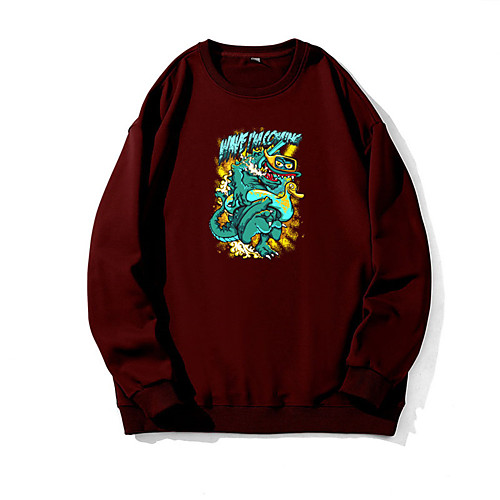 

Men's Pullover Sweatshirt Dragon Graphic Print Daily Weekend 3D Print Casual Hoodies Sweatshirts Wine Red Black Khaki