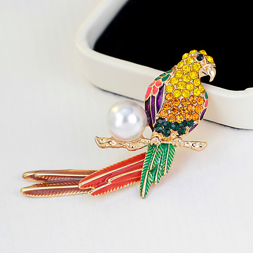 

Women's Brooches 3D Parrot Fashion Gold Plated Brooch Jewelry Rainbow For Christmas Gifts Wedding Party Dress Party & Evening New Year