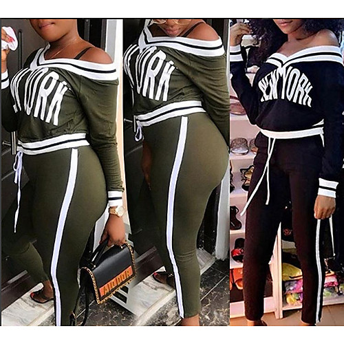 

Women's 2 Piece Tracksuit Sweatsuit Athletic Athleisure 2pcs Winter Long Sleeve Thermal Warm Moisture Wicking Breathable Fitness Gym Workout Running Jogging Exercise Sportswear Normal Black Green Gray