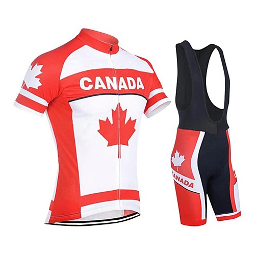 

21Grams Men's Short Sleeve Cycling Jersey with Bib Shorts Red Bike Breathable Sports Graphic Mountain Bike MTB Road Bike Cycling Clothing Apparel / Stretchy / Athleisure