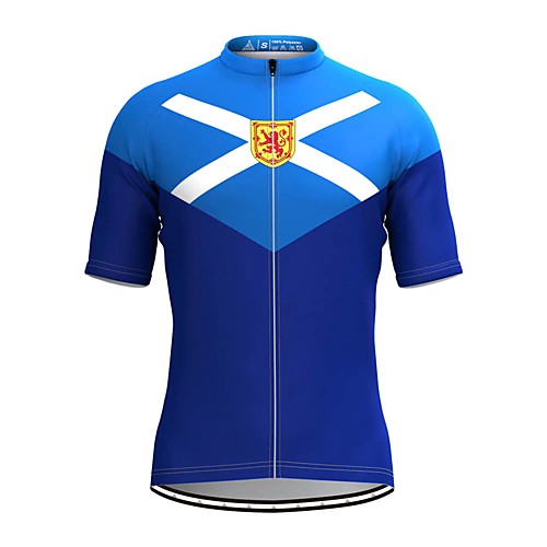 

Men's Short Sleeve Cycling Jersey Blue Bike Top Mountain Bike MTB Road Bike Cycling Breathable Sports Clothing Apparel / Stretchy / Athletic