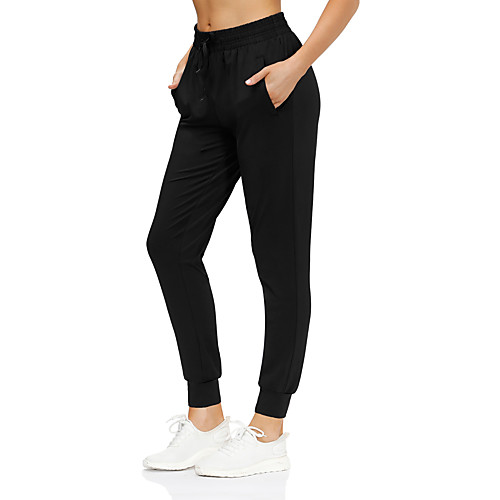 

Women's High Waist Yoga Pants Jogger Pants Side Pockets Drawstring Bottoms Breathable Solid Color Rust Red Black Green Spandex Yoga Fitness Gym Workout Winter Sports Activewear Micro-elastic Slim