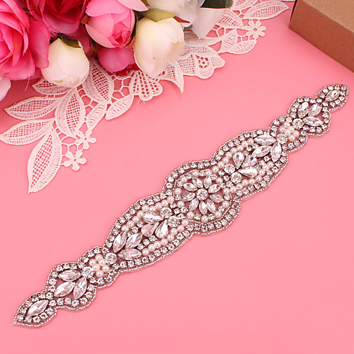 

Satin / Tulle Wedding / Party / Evening Sash With Belt / Appliques / Crystals / Rhinestones Women's Sashes