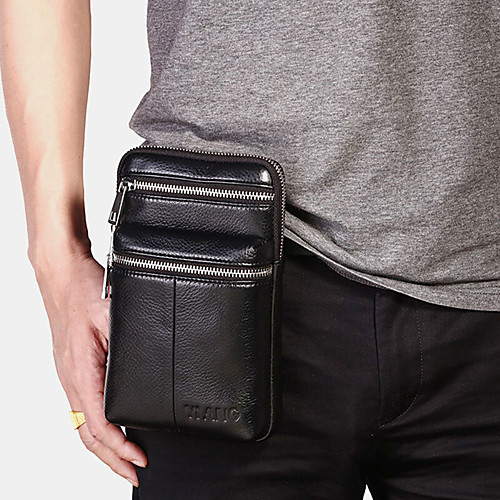 

men genuine leather belt bag casual crossbody bag shoulder bag