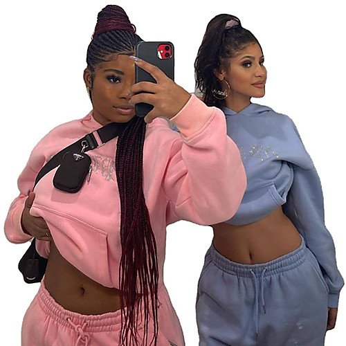 

Women's 2 Piece Tracksuit Sweatsuit Athletic Athleisure 2pcs Winter Long Sleeve Thermal Warm Moisture Wicking Breathable Fitness Gym Workout Running Jogging Exercise Sportswear Solid Colored Normal