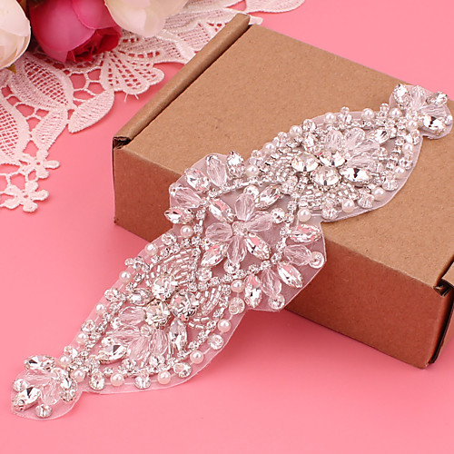 

Satin / Tulle Wedding / Party / Evening Sash With Imitation Pearl / Belt / Appliques Women's Sashes