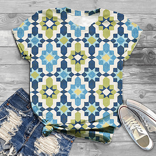 

Women's Plus Size Print Graphic Tribal T shirt Large Size Round Neck Short Sleeve Tops Big Size
