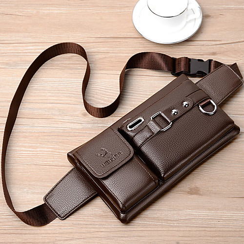 

men faux leather riding outdoor sport shoulder bag crossbody bag waist bag chest bag