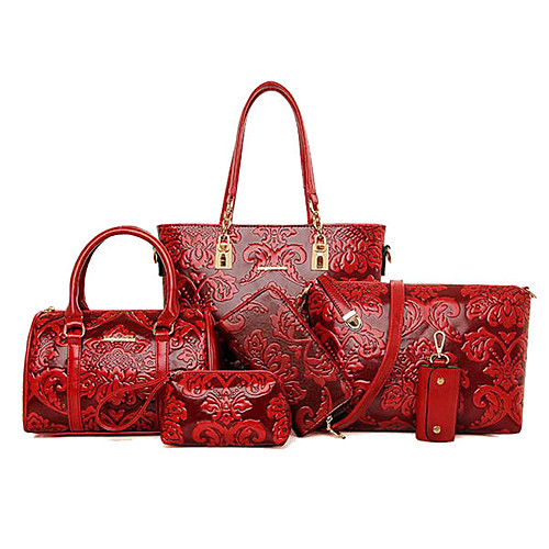 

women 6 pcs reteo vintage embossed ethnic style bags
