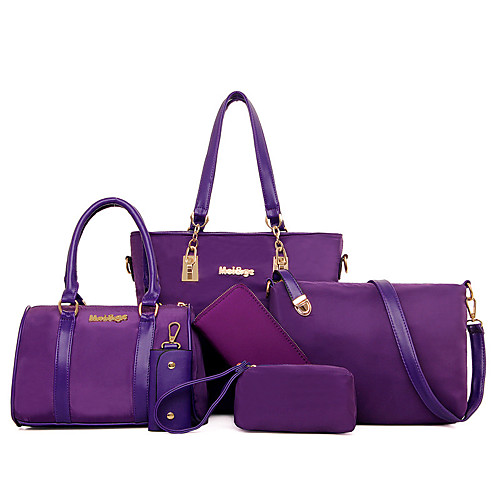 

6 pcs women casual nylon handbag shoulder bag clutch bag