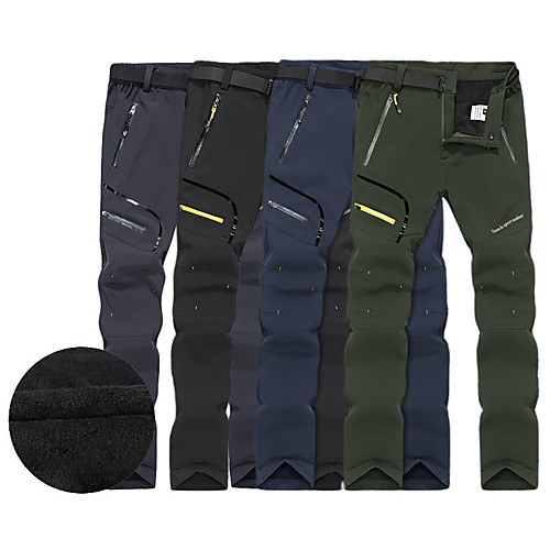 

Men's Hiking Pants Softshell Pants Outdoor Thermal / Warm Waterproof Windproof Fleece Lining Winter Softshell Pants / Trousers Bottoms Ski / Snowboard Climbing Camping / Hiking / Caving Black Dark
