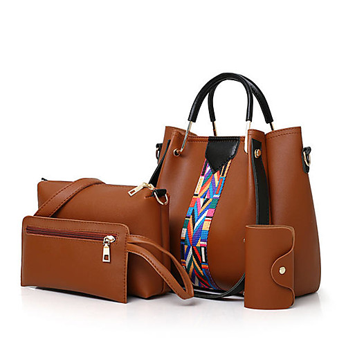 

women 4 pcs leisure bucket bag handbag crossbody bag