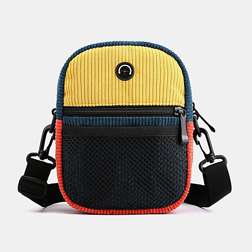 

unisex corduroy retro fashion trend contrast color stitching shoulder bag crossbody bag