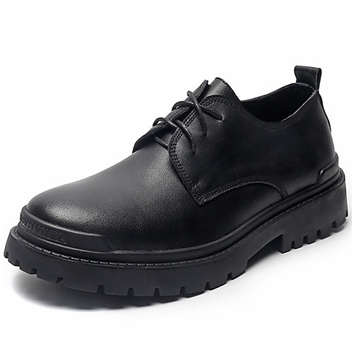 

Men's Oxfords Daily Walking Shoes Cowhide Wear Proof Black Fall Spring