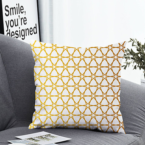 

1 pcs Polyester Pillow Cover & Insert, Geometric Simple Classic Square Zipper Polyester Traditional Classic