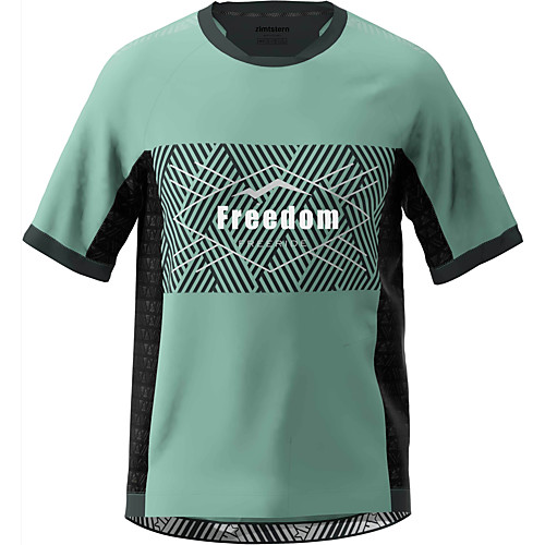 

Men's Short Sleeve Downhill Jersey Green Stripes Bike Top Mountain Bike MTB Road Bike Cycling Breathable Sports Clothing Apparel / Stretchy / Athletic