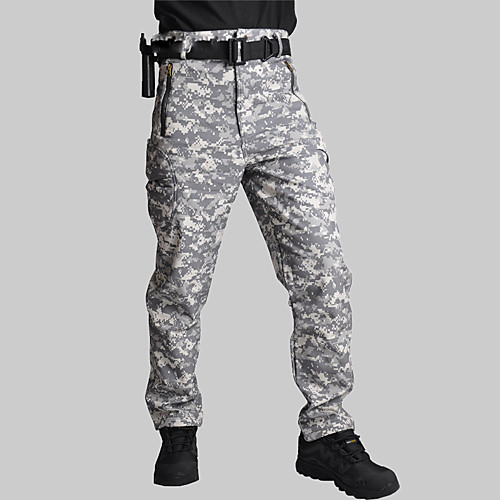 

Men's Softshell Pants Hunting Fleece Tactical Pants Thermal Warm Waterproof Windproof Ventilation Autumn / Fall Winter Camo / Camouflage Bottoms for Camping / Hiking Hunting Fishing CP camouflage ACU