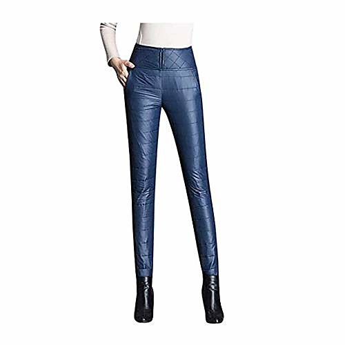 

Women High Waist Down Pants, Women Winter Warm Utility Down Pants High Waisted Snow Trousers Skiing Pants Camping Pants (Blue, M)