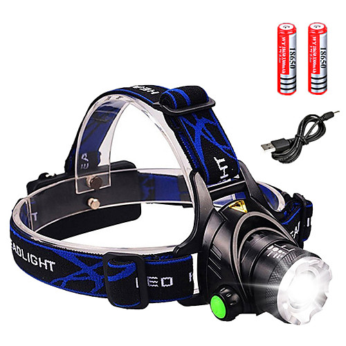 

Headlamps Headlight Waterproof Rechargeable 1600 lm LED LED Emitters 3 Mode with Batteries and Charger Waterproof Zoomable Rechargeable Adjustable Focus Impact Resistant Strike Bezel Camping / Hiking
