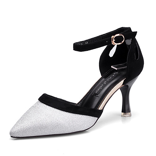 

Women's Modern Shoes Heel Slim High Heel Silver Buckle Adults'