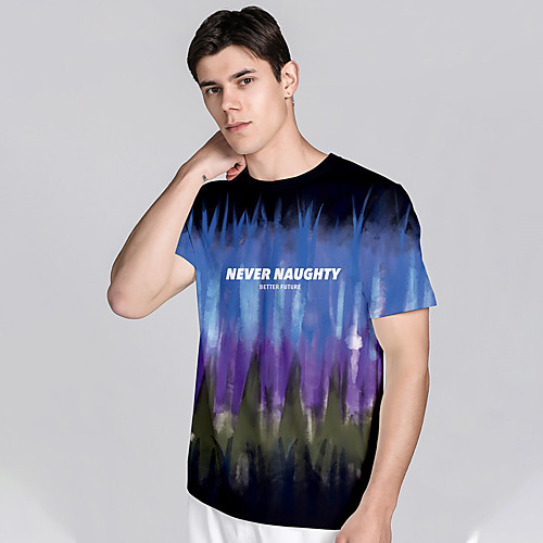 

Men's T shirt 3D Print Tie Dye Graphic Prints 3D Print Short Sleeve Daily Tops Casual Beach Blue