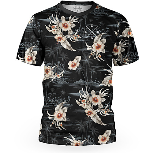 

Men's Short Sleeve Downhill Jersey Black Floral Botanical Bike Top Mountain Bike MTB Road Bike Cycling Breathable Sports Clothing Apparel / Stretchy / Athletic