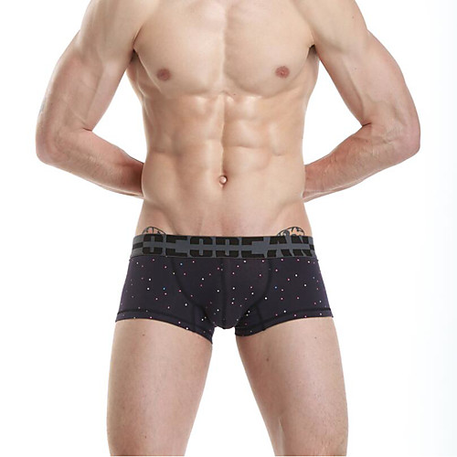 

Men's 1 Piece Basic Boxers Underwear / Briefs Underwear - Normal Mid Waist Black Gray M L XL