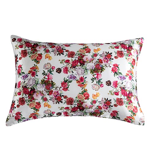 

2PCS Pillowcase Floral Print Silky Satin Standard Size Luxury Satin Pillowcase for Hair and Skin with Zipper Closure