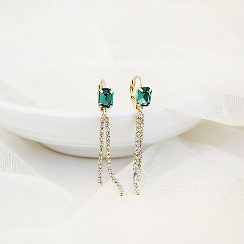 

Women's Clear Cubic Zirconia Hoop Earrings Geometrical Happy Stylish Simple Earrings Jewelry Gold For Daily Prom
