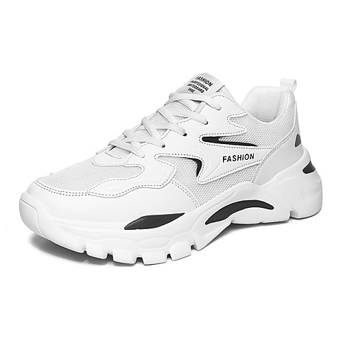 

Men's Trainers Athletic Shoes Sporty Casual Athletic Daily Walking Shoes Mesh PU Breathable Non-slipping Wear Proof White Black Beige Fall Spring