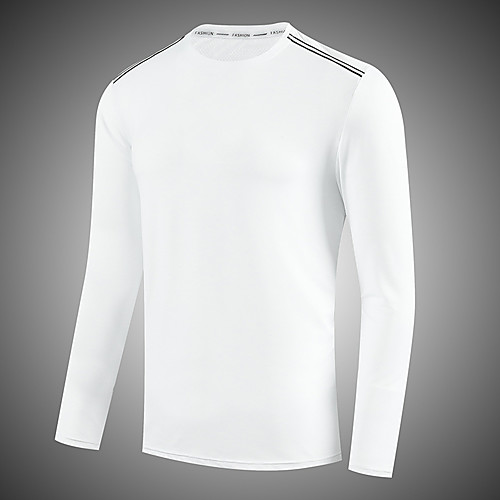 

Men's T shirt Hiking Tee shirt Long Sleeve Tee Tshirt Sweatshirt Top Outdoor Lightweight Breathable Quick Dry Sweat wicking Autumn / Fall Spring Solid Color White Black Blue Hunting Fishing Climbing