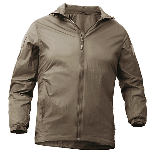 

Men's Rain Jacket Hiking Windbreaker Military Tactical Jacket Outdoor Packable Lightweight Windproof Breathable Outerwear Jacket Top Fishing Hiking Climbing Blue Khaki Gray / Quick Dry