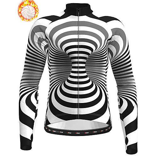 

21Grams Men's Long Sleeve Cycling Jersey Winter Fleece Black Stripes Bike Jersey Top Mountain Bike MTB Road Bike Cycling Fleece Lining Warm Quick Dry Sports Clothing Apparel / Stretchy / Athleisure