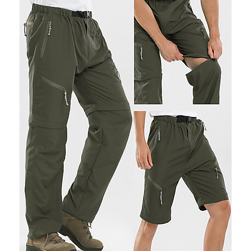 

Men's Hiking Pants Trousers Convertible Pants / Zip Off Pants Summer Outdoor Ultra Light (UL) Quick Dry Breathable Sweat wicking Pants / Trousers Bottoms Army Green Black Light Grey Khaki Hunting